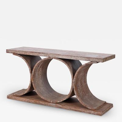 Karl Springer A cerused oak console table in the manner of Karl Springer 