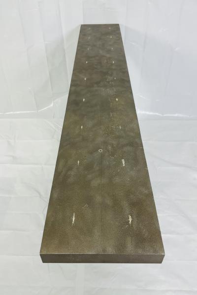 Karl Springer A sculptural console table With Shagreen Top in the manner of Karl Springer