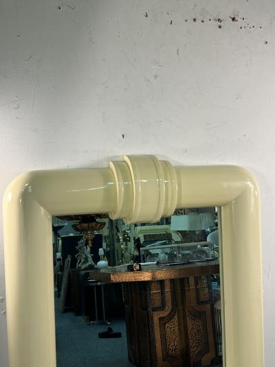 Karl Springer ART DECO REVIVAL CREAM LACQUERED MIRROR IN THE MANNER OF KARL SPRINGER