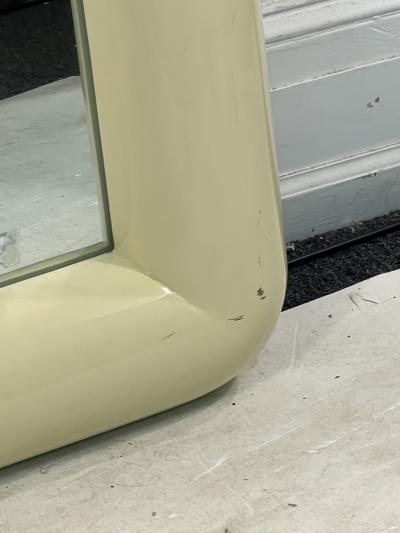 Karl Springer ART DECO REVIVAL CREAM LACQUERED MIRROR IN THE MANNER OF KARL SPRINGER