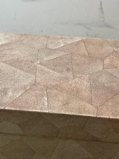 Karl Springer ART DECO REVIVAL SHAGREEN BOX ON BRASS STAND