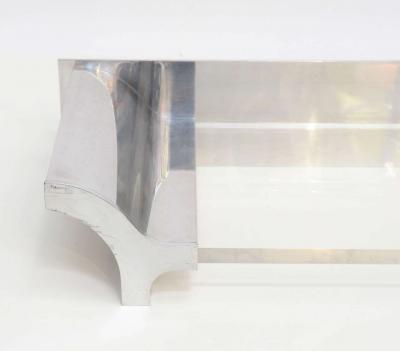 Karl Springer Aluminium and Lucite Wall Mounted Console Signed by Karl Springer 1970s