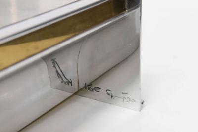 Karl Springer Aluminium and Lucite Wall Mounted Console Signed by Karl Springer 1970s