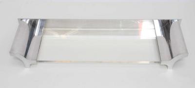 Karl Springer Aluminium and Lucite Wall Mounted Console Signed by Karl Springer 1970s