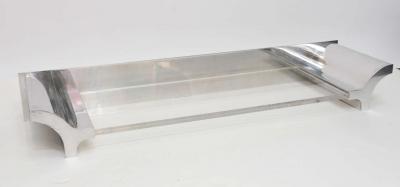 Karl Springer Aluminium and Lucite Wall Mounted Console Signed by Karl Springer 1970s