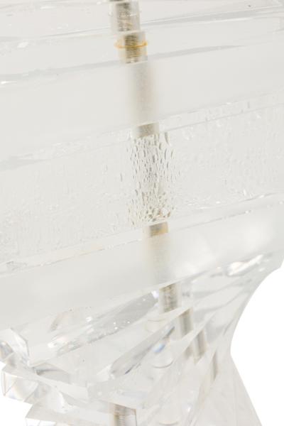 Karl Springer American Mid Century Lucite FLoor Lamp with Table