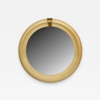 Karl Springer American Mid Century Modern Large Round Mirror