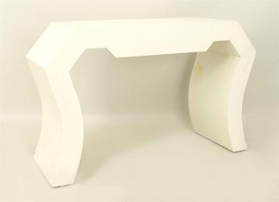 Karl Springer American Mid Century White Painted Console Table