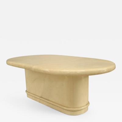 Karl Springer American Post War Design 1960s Sectional Parchment Veneer Dining Table