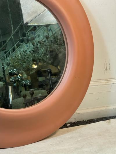 Karl Springer BEAUTIFUL MODERN LACQUERED ROUND CORAL MIRROR