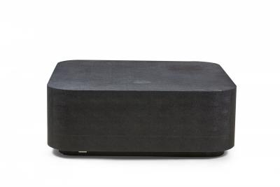 Karl Springer Black Faux Shagreen Square Coffee Cocktail Table manner of Karl Springer 