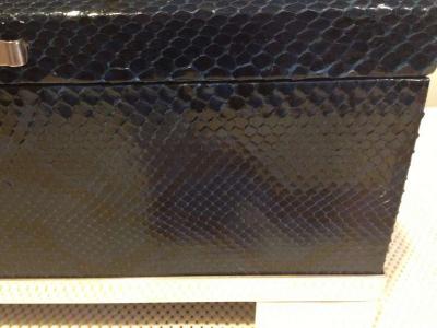 Karl Springer Blue Python Snakeskin Box attributed to Karl Springer