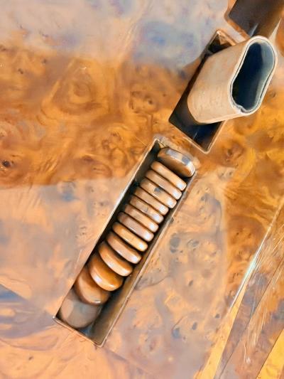 Karl Springer Burlwood and Chrome Backgammon Table 1980