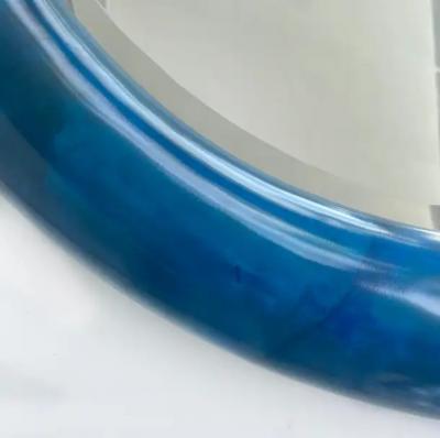 Karl Springer Custom Karl Springer Style Goatskin Covered Beveled Mirror