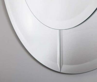 Karl Springer Custom Large Round Beveled Mirror in the Manner of Karl Springer
