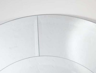 Karl Springer Custom Large Round Beveled Mirror in the Manner of Karl Springer