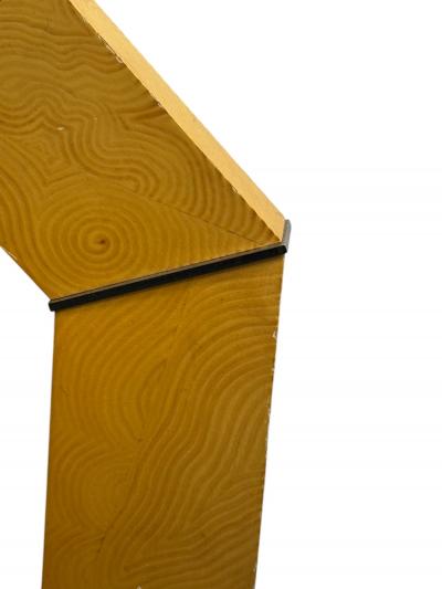 Karl Springer DESIGN PATTERNED WOOD CHROME FRAMED OCTAGONAL MIRROR BY KARL SPRINGER