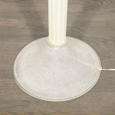 Karl Springer Documented Mid Century Modern Hand Blown Scavo Glass Torchiere by Karl Springer