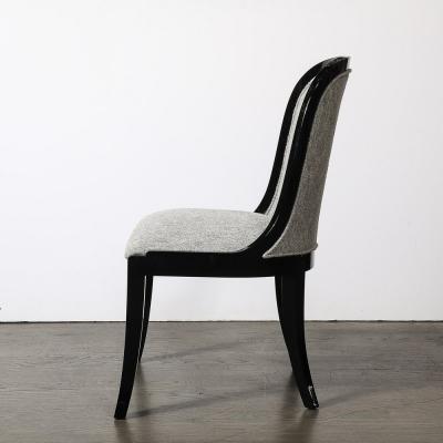 Karl Springer Documented Regina Side Chair in Black Lacquer by Karl Springer