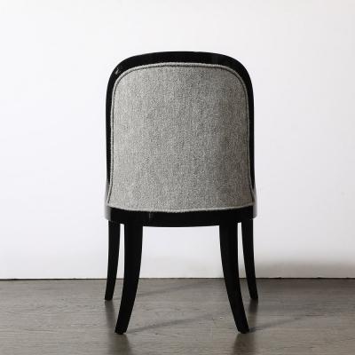 Karl Springer Documented Regina Side Chair in Black Lacquer by Karl Springer