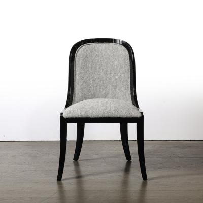 Karl Springer Documented Regina Side Chair in Black Lacquer by Karl Springer