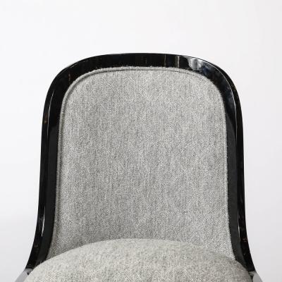 Karl Springer Documented Regina Side Chair in Black Lacquer by Karl Springer