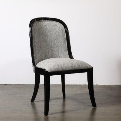 Karl Springer Documented Regina Side Chair in Black Lacquer by Karl Springer