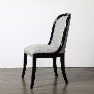 Karl Springer Documented Regina Side Chair in Black Lacquer by Karl Springer