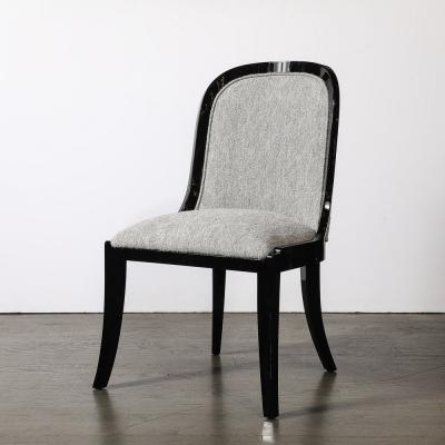 Karl Springer Documented Regina Side Chair in Black Lacquer by Karl Springer