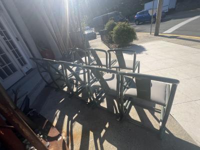 Karl Springer EIGHT GRAY LACQUERED ONASSIS DINING CHAIRS IN THE STYLE OF KARL SPRINGER