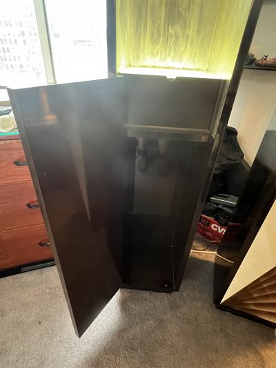 Karl Springer EXCEPTIONAL ILLUMINATED ART DECO REVIVAL LACQUERED WOOD FROSTED GLASS CABINETS