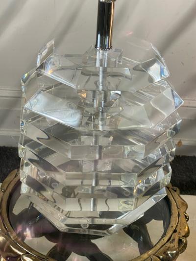 Karl Springer EXCEPTIONAL MODERNIST LUCITE BEEHIVE DESIGN LAMPS