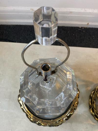Karl Springer EXCEPTIONAL MODERNIST LUCITE BEEHIVE DESIGN LAMPS