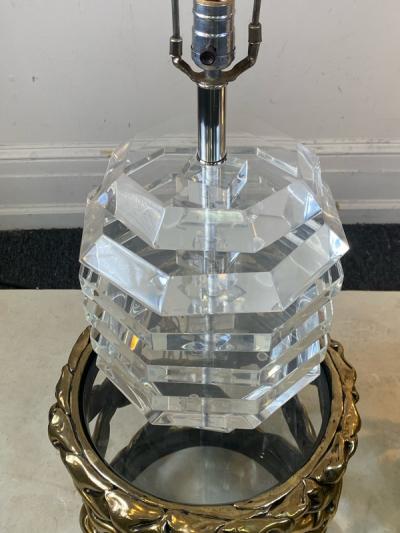 Karl Springer EXCEPTIONAL MODERNIST LUCITE BEEHIVE DESIGN LAMPS