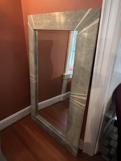 Karl Springer EXEPTIONAL SHAGREEN AND TESSELATED STONE ART DECO REVIVAL MIRROR