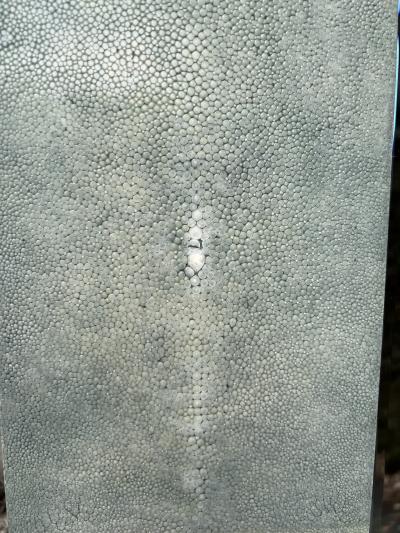 Karl Springer EXEPTIONAL SHAGREEN AND TESSELATED STONE ART DECO REVIVAL MIRROR