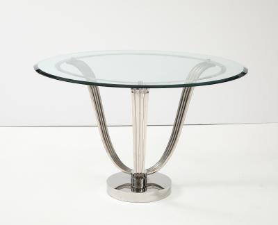 Karl Springer Elegant Chrome Tulip Table Possibly by Karl Springer 