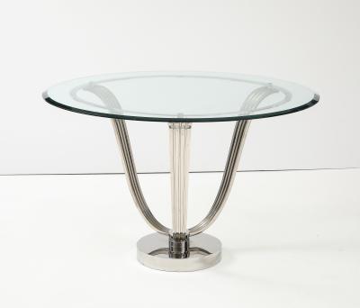 Karl Springer Elegant Chrome Tulip Table Possibly by Karl Springer 