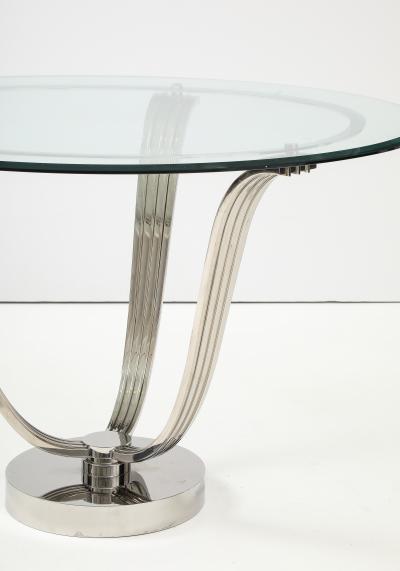 Karl Springer Elegant Chrome Tulip Table Possibly by Karl Springer 