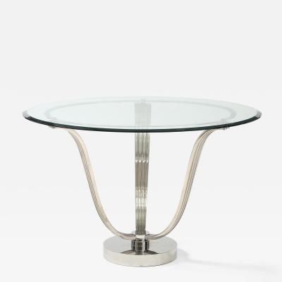 Karl Springer Elegant Chrome Tulip Table Possibly by Karl Springer 