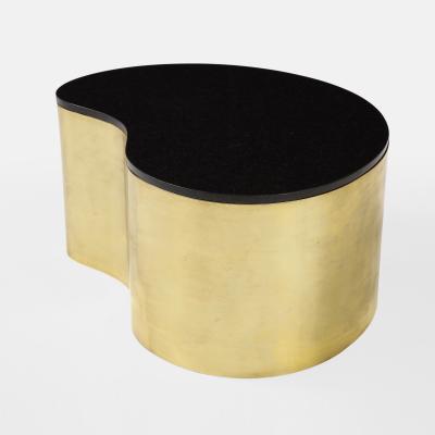 Karl Springer Free Form Coffee Table in Brass and Granite by Karl Springer
