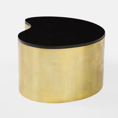 Karl Springer Free Form Coffee Table in Brass and Granite by Karl Springer