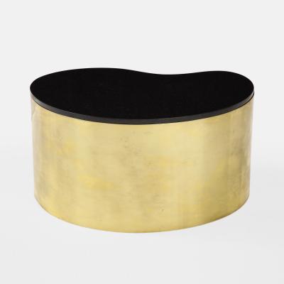 Karl Springer Free Form Coffee Table in Brass and Granite by Karl Springer