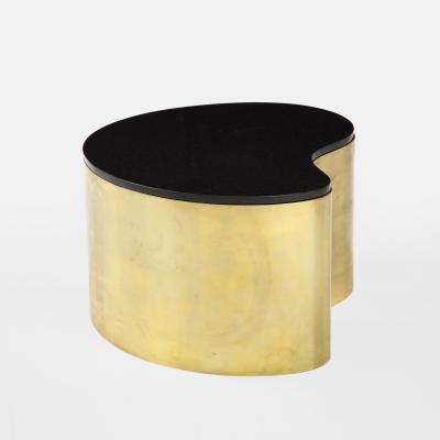 Karl Springer Free Form Coffee Table in Brass and Granite by Karl Springer