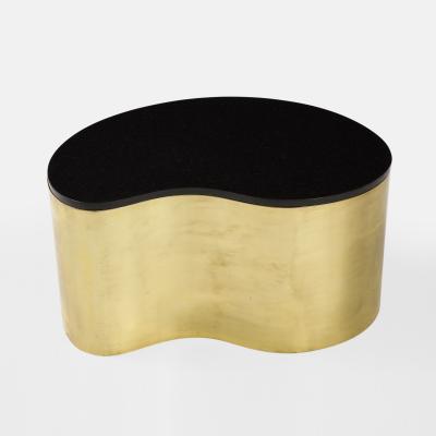 Karl Springer Free Form Coffee Table in Brass and Granite by Karl Springer