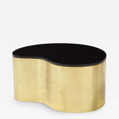 Karl Springer Free Form Coffee Table in Brass and Granite by Karl Springer