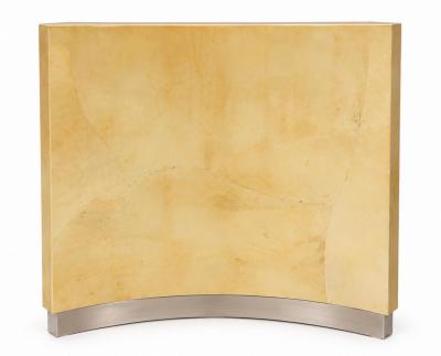 Karl Springer Goatskin Bullnose Dining Table with Chrome 1970