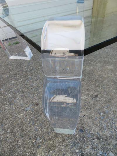 Karl Springer Gorgeous Karl Springer Style Lucite Pillar Coffee Table Mid Century Modern