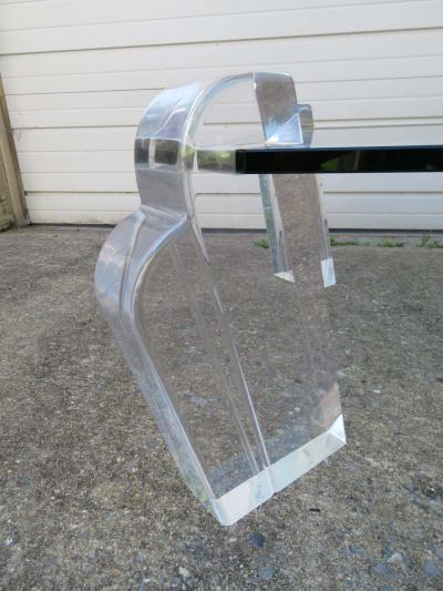 Karl Springer Gorgeous Karl Springer Style Lucite Pillar Coffee Table Mid Century Modern