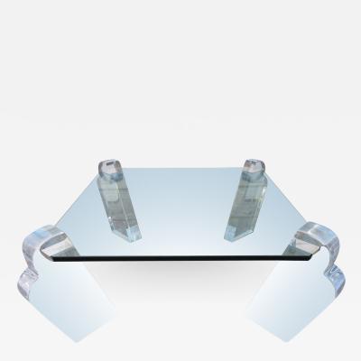 Karl Springer Gorgeous Karl Springer Style Lucite Pillar Coffee Table Mid Century Modern